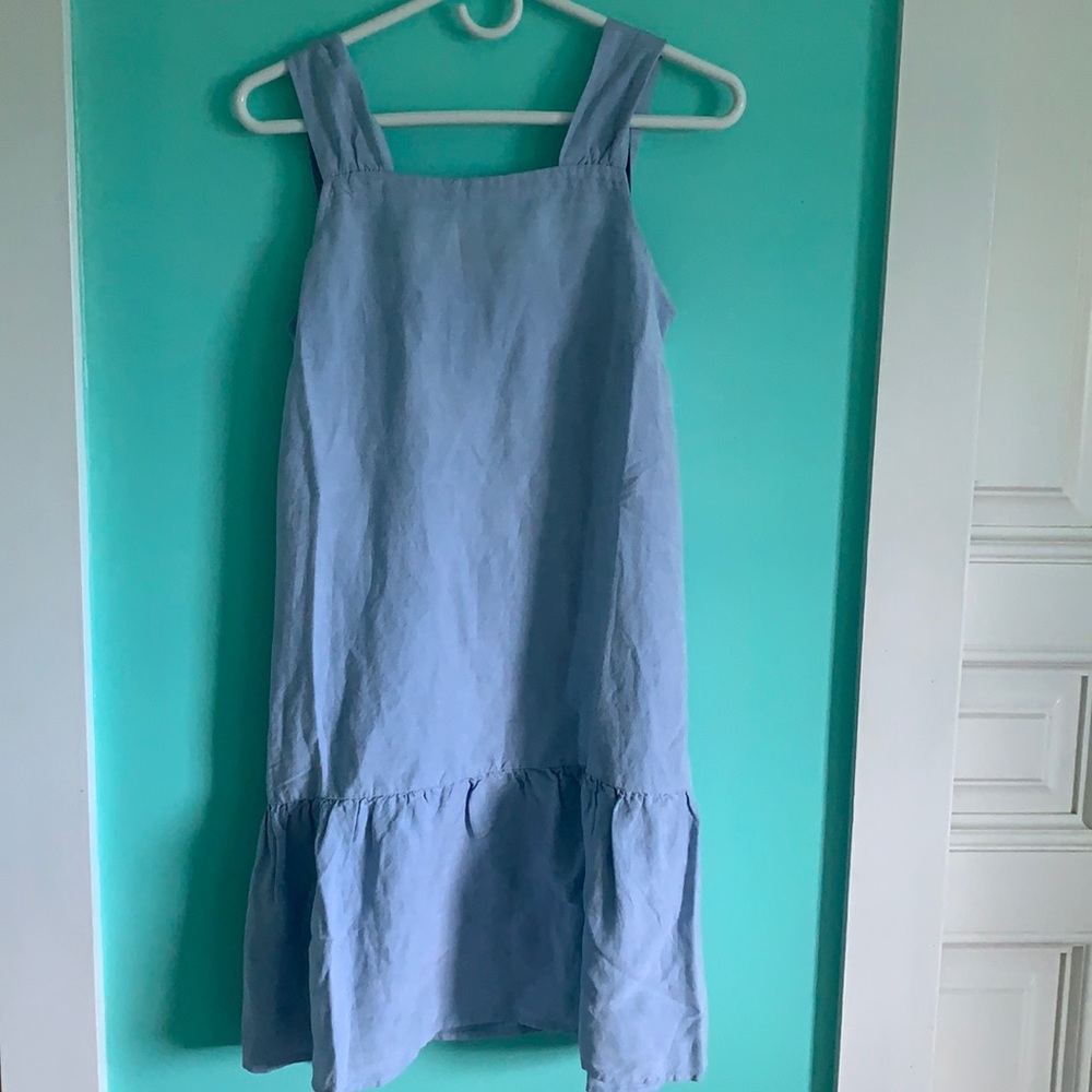 Blue drop waist dress